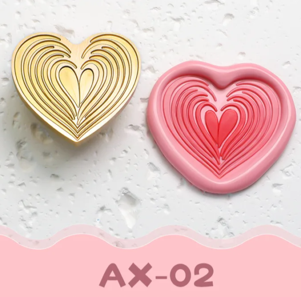 Sello de cera en forma de corazón, de diferentes motivos para elegir y sellar tus cartas con el diseño que mas te guste