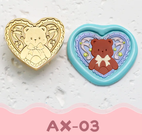 Sello de cera en forma de corazón, de diferentes motivos para elegir y sellar tus cartas con el diseño que mas te guste
