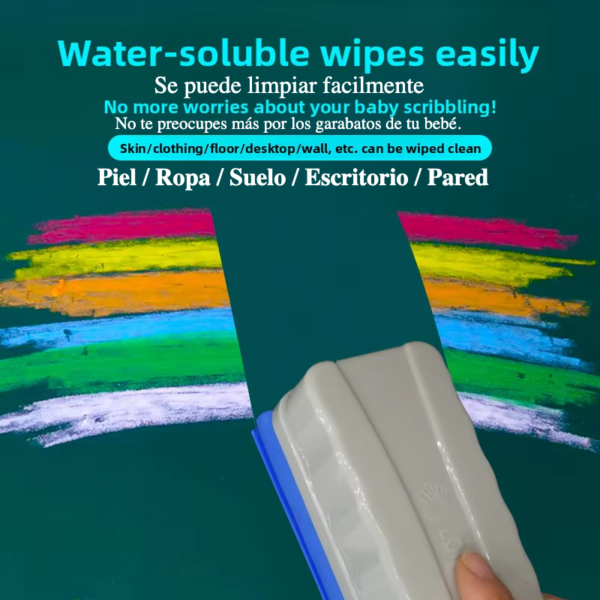 Tizas Disolubles en Agua 20 Piezas de colores brillantes Para Niños Con Carcasa Protectora De Plástico para facil manipulación
