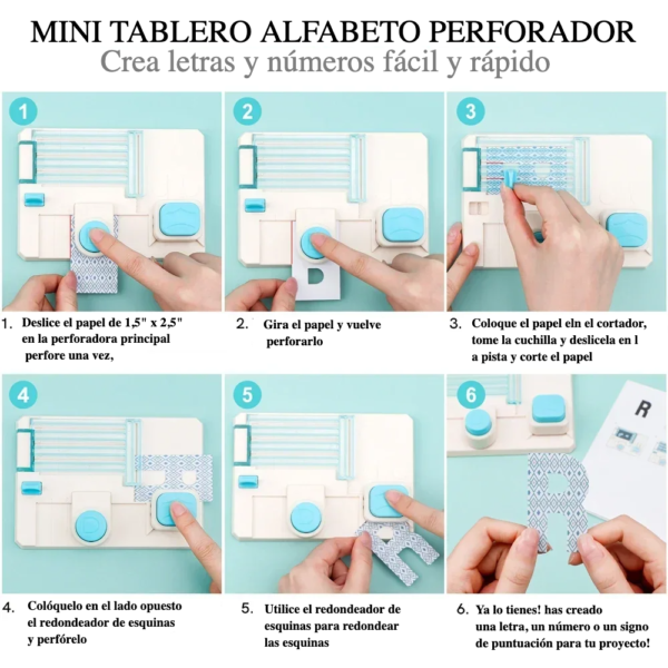 Mini tablero perforador del alfabeto, máquina de estampado de letras DIY para manualidades, para tarjetas de felicitación hechas a mano, tarjetas artesanales, papeleria creativa, álbum de recortes de scrapbooking, decoraciones DIY