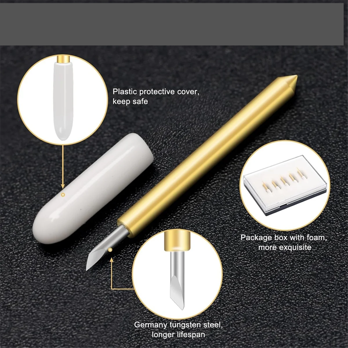 Hoja de punto fino Premium con carcasa, para Cricut Maker, Maker 3 con carcasa para película de corte, vinilo, pegatina, 11 unidades - Imagen 2