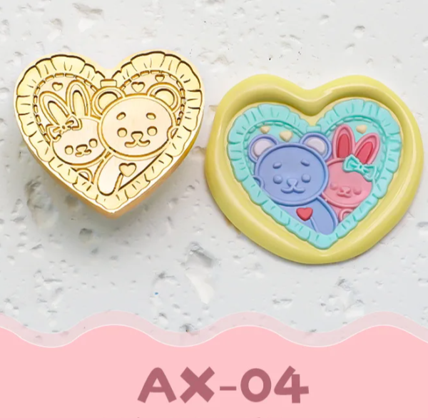 Sello de cera en forma de corazón, de diferentes motivos para elegir y sellar tus cartas con el diseño que mas te guste