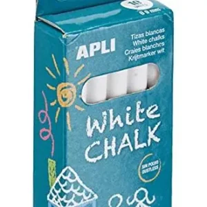 Caja tiza blanca redonda APLI 10 uds