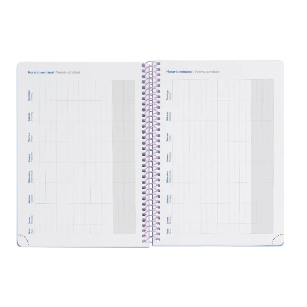 Agenda escolar 2026 2027 semana vista de 12 meses, Tamaño A5+ (15×21,3 cm)