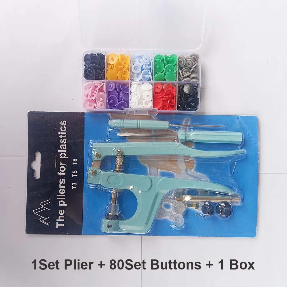 Juegos T5 broches de resina en forma de U, alicates de sujeción, Kit de botones y broches, botones de tela, herramienta de costura y manualidades DIY. 80/150/240/360 - Imagen 14