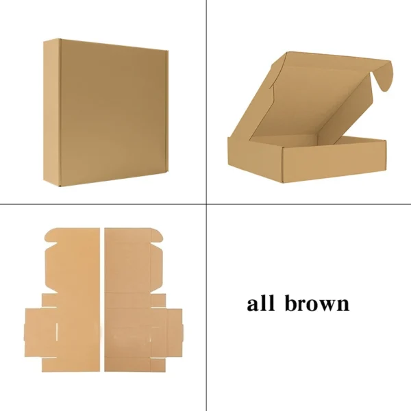 Cajas de cartón, caja de regalo Kraft blanco, negro, rosa, para embalajes, cajas de cartón corrugado, 5 uds.