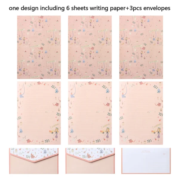 Sobres con hojas para escribir cartas, patrón de dibujos Vintage y motivos Florales