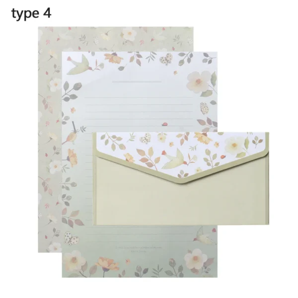Sobres con hojas para escribir cartas, patrón de dibujos Vintage y motivos Florales