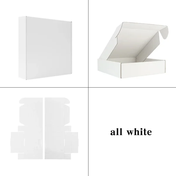 Cajas de cartón, caja de regalo Kraft blanco, negro, rosa, para embalajes, cajas de cartón corrugado, 5 uds.