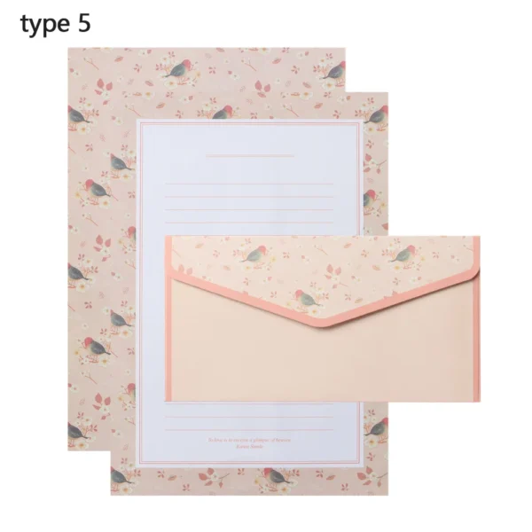 Sobres con hojas para escribir cartas, patrón de dibujos Vintage y motivos Florales