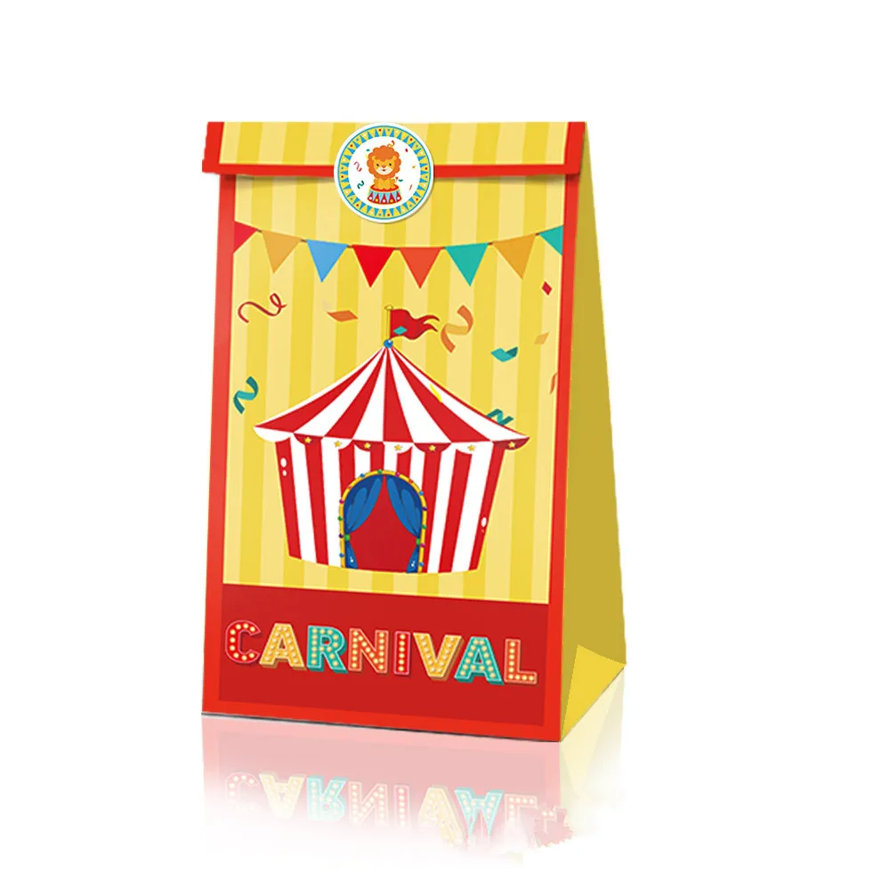Bolsas de regalos para fiesta de cumpleaños con animales de circo - Imagen 5
