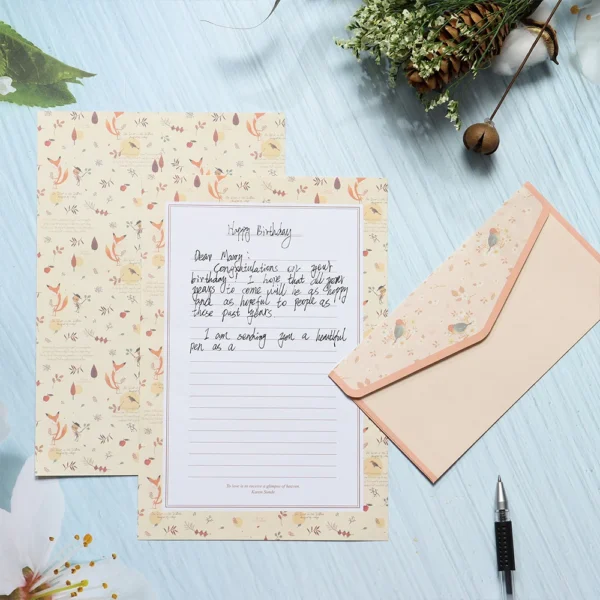 Sobres con hojas para escribir cartas, patrón de dibujos Vintage y motivos Florales