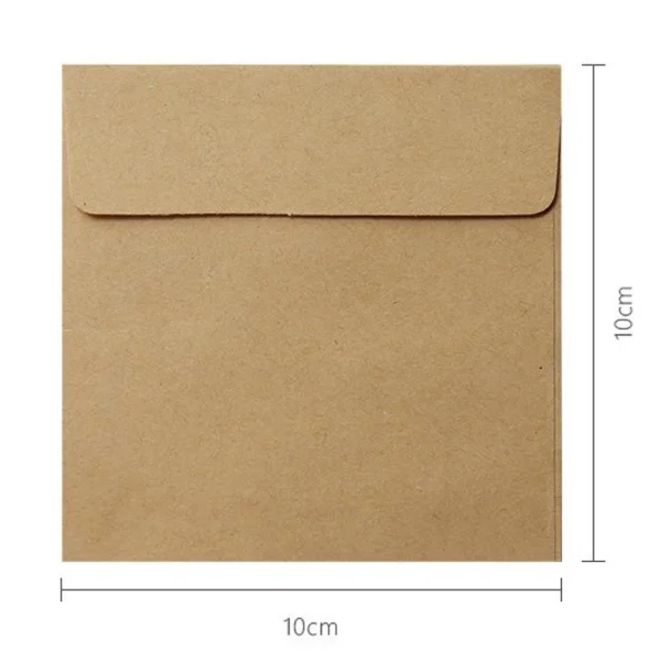Sobre de estilo Vintage de papel Kraft, sobres de papelería, 10 piezas, 10x10cm