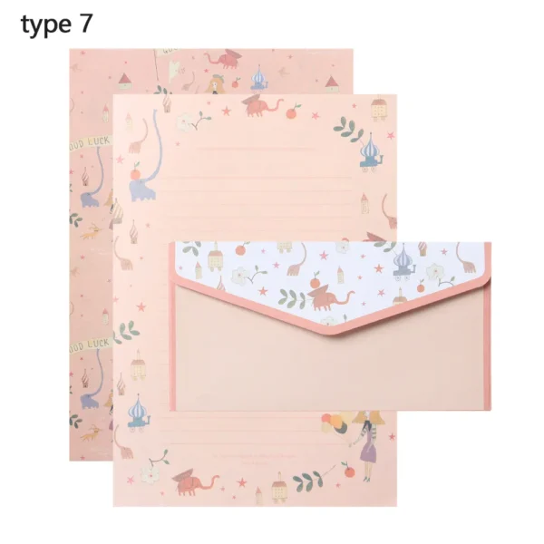 Sobres con hojas para escribir cartas, patrón de dibujos Vintage y motivos Florales