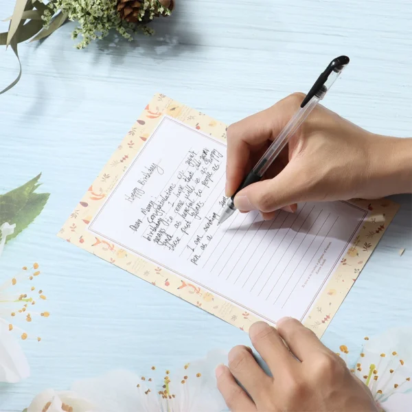 Sobres con hojas para escribir cartas, patrón de dibujos Vintage y motivos Florales