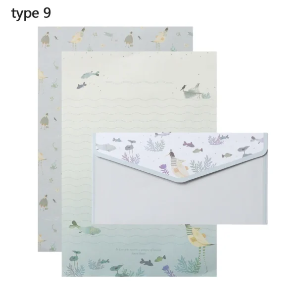 Sobres con hojas para escribir cartas, patrón de dibujos Vintage y motivos Florales