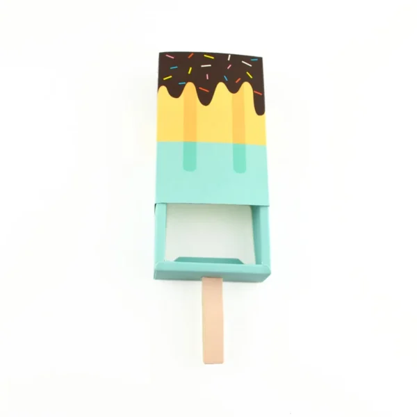 Cajas de cartón con forma de helado, con bandeja extraíble, originales de papel Kraft