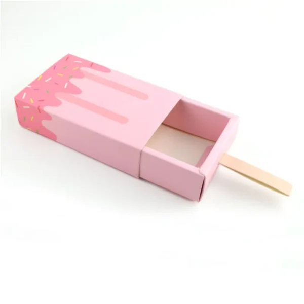 Cajas de cartón con forma de helado, con bandeja extraíble, originales de papel Kraft