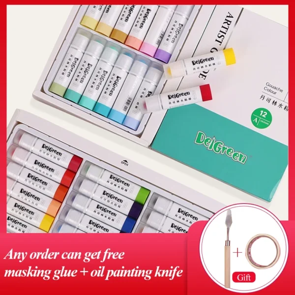 Palitos pastele crayones de pintura Gouache sólidos y suaves de grado artístico DELGREEN básico / no tóxicos