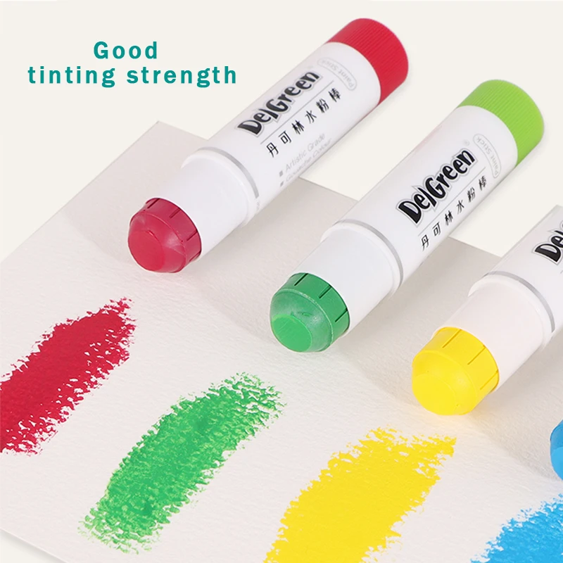 Palitos pastele crayones de pintura Gouache sólidos y suaves de grado artístico DELGREEN básico / no tóxicos - Imagen 5