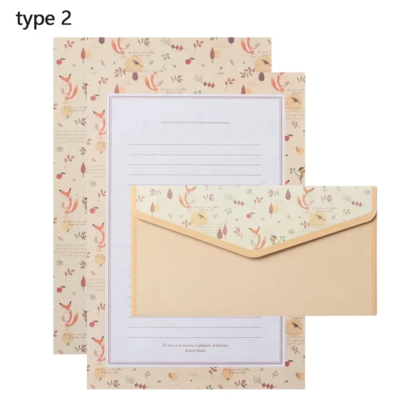 Sobres con hojas para escribir cartas, patrón de dibujos Vintage y motivos Florales