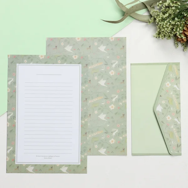 Sobres con hojas para escribir cartas, patrón de dibujos Vintage y motivos Florales
