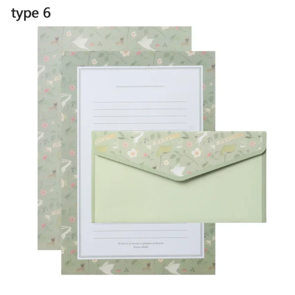 Sobres con hojas para escribir cartas, patrón de dibujos Vintage y motivos Florales