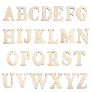 26 unids/set letras de madera sin terminar A-Z alfabetos de madera letras artesanales para DIY pintado educativo decoración de pared del hogar