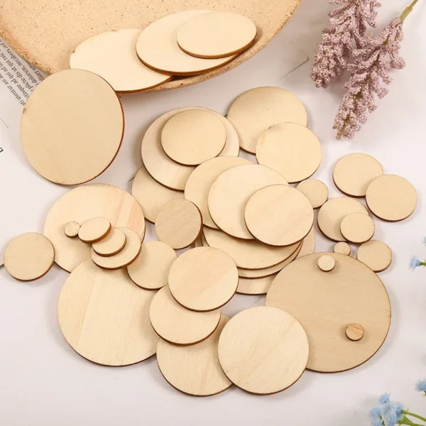 Rebanadas de madera redondas sin terminar para manualidades DIY, discos circulares de madera de 1cm-10cm, 3-100 piezas, manualidades para navidad, siluetas redondas para pintar, adorno de madera en forma cirlular, decoración