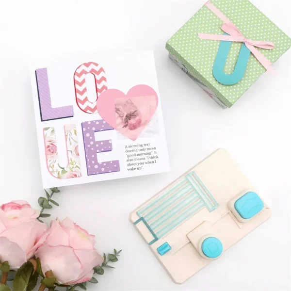 Mini tablero perforador del alfabeto, máquina de estampado de letras DIY para manualidades, para tarjetas de felicitación hechas a mano, tarjetas artesanales, papeleria creativa, álbum de recortes de scrapbooking, decoraciones DIY
