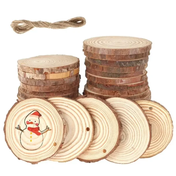 Rebanadas de madera con corteza de árbol, pino Natural, ruedas de madera, rebanadas de madera sin terminar, pintura artesanal para decoraciónes DIY