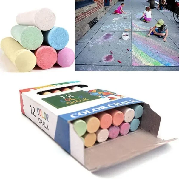 12 unids/lote de tizas sin polvo, tizas de dibujo para pizarra, 6 colores, papelería, suministros escolares de oficina, accesorios