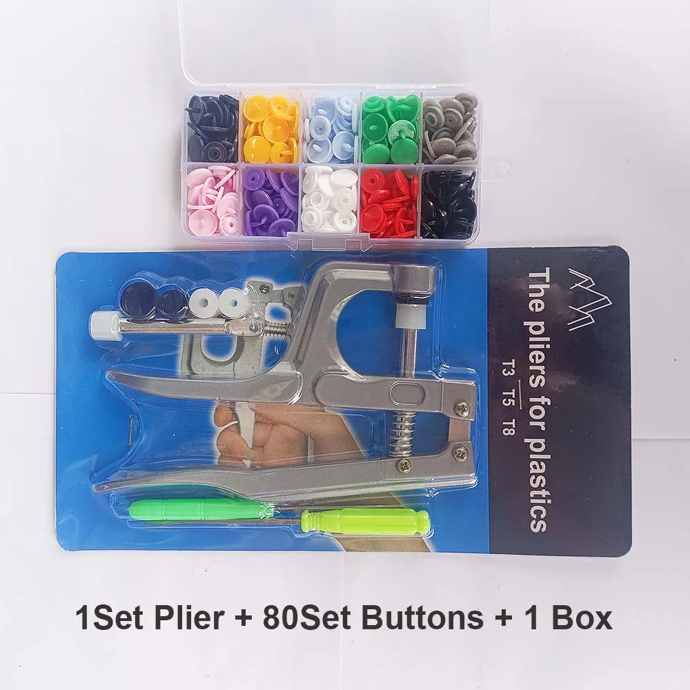 Juegos T5 broches de resina en forma de U, alicates de sujeción, Kit de botones y broches, botones de tela, herramienta de costura y manualidades DIY. 80/150/240/360 - Imagen 15