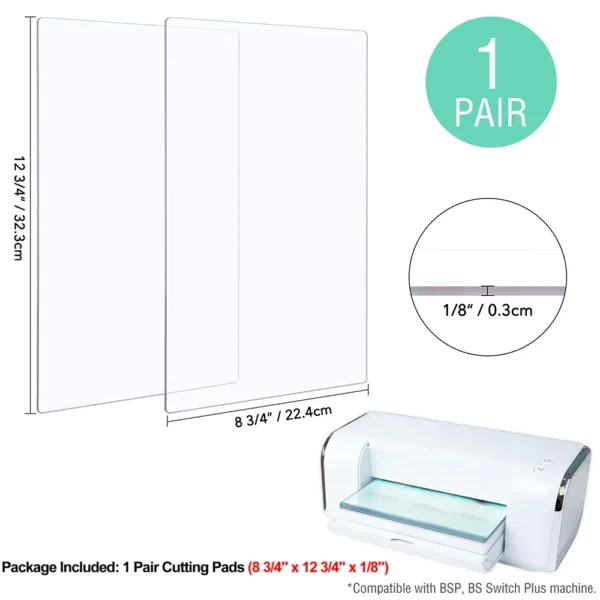 Láminas de corte compatibles con interruptor BSP y BS Plus para máquina cortadora, placa de corte de repuesto de plástico 38,1/32,3*22,4 cm. 2 unidades, compatible con la Big Shot de Sissix