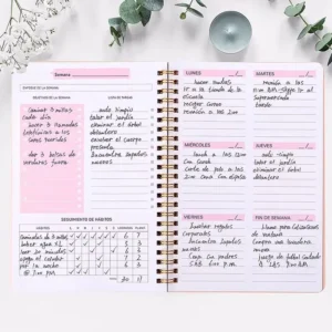 Agenda español/inglés Bullet diario y semanal A5 agenda organizadora