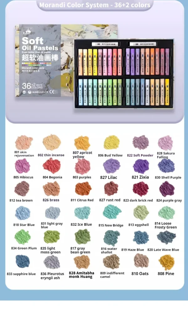 Pastel al óleo super suave profesional, 24/36/48 colores, pasteles suaves blancos de artista para pintar