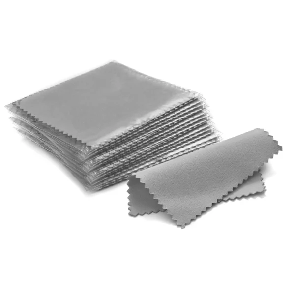 Paño de pulido empaquetado individualmente, toallita suave de tela - paño para limpieza de accesorios de joyería, 50 unids/set 8x8cm