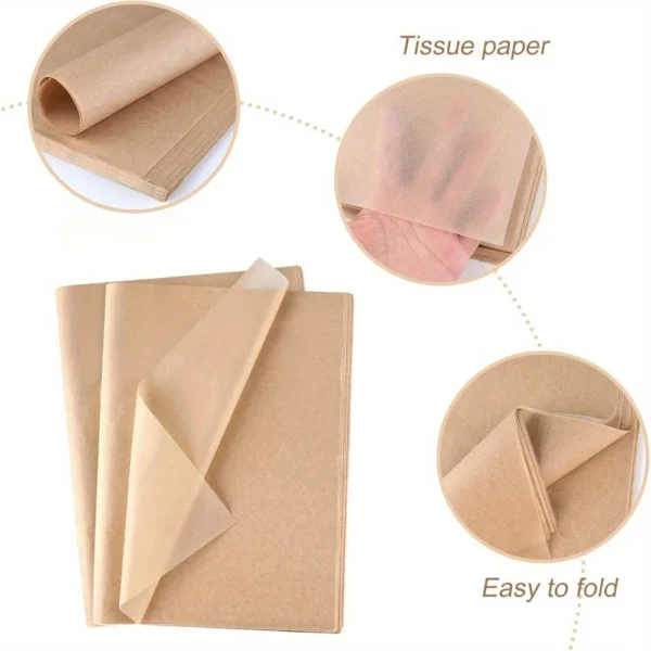 Papel tisú / Seda marrón para embalajes, envoltorios y productos artesanales