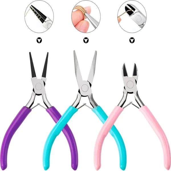 Juego de alicates para joyería, alicates para hacer joyas, herramientas para joyeria, pulsera DIY, joyas artesanales, herramientas de reparación de joyería creativa hechas a mano