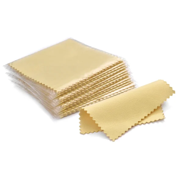 Paño de pulido empaquetado individualmente, toallita suave de tela - paño para limpieza de accesorios de joyería, 50 unids/set 8x8cm