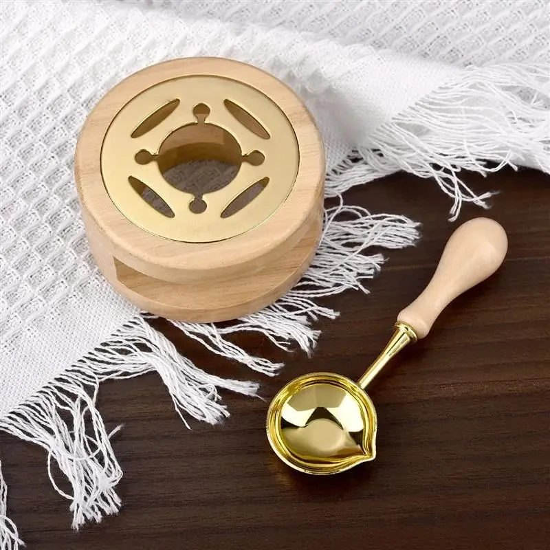 Juego de sellos de cera de sellado, sello de cera Vintage de madera maciza, Kit de estufa calefactora para tarjetas de invitación de boda, sobres, embalaje de regalo - Imagen 23