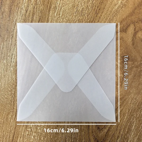 Sobre translúcido para tarjetas de invitaciones, cajas de regalo y postales