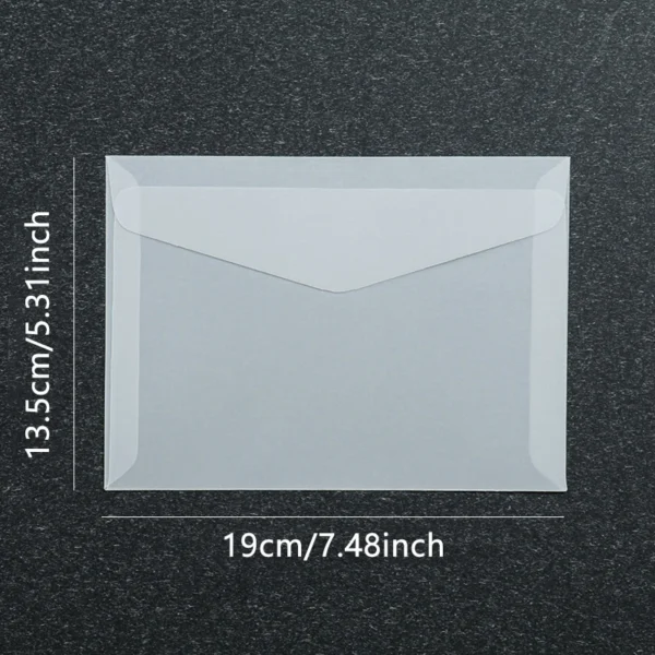 Sobre translúcido para tarjetas de invitaciones, cajas de regalo y postales