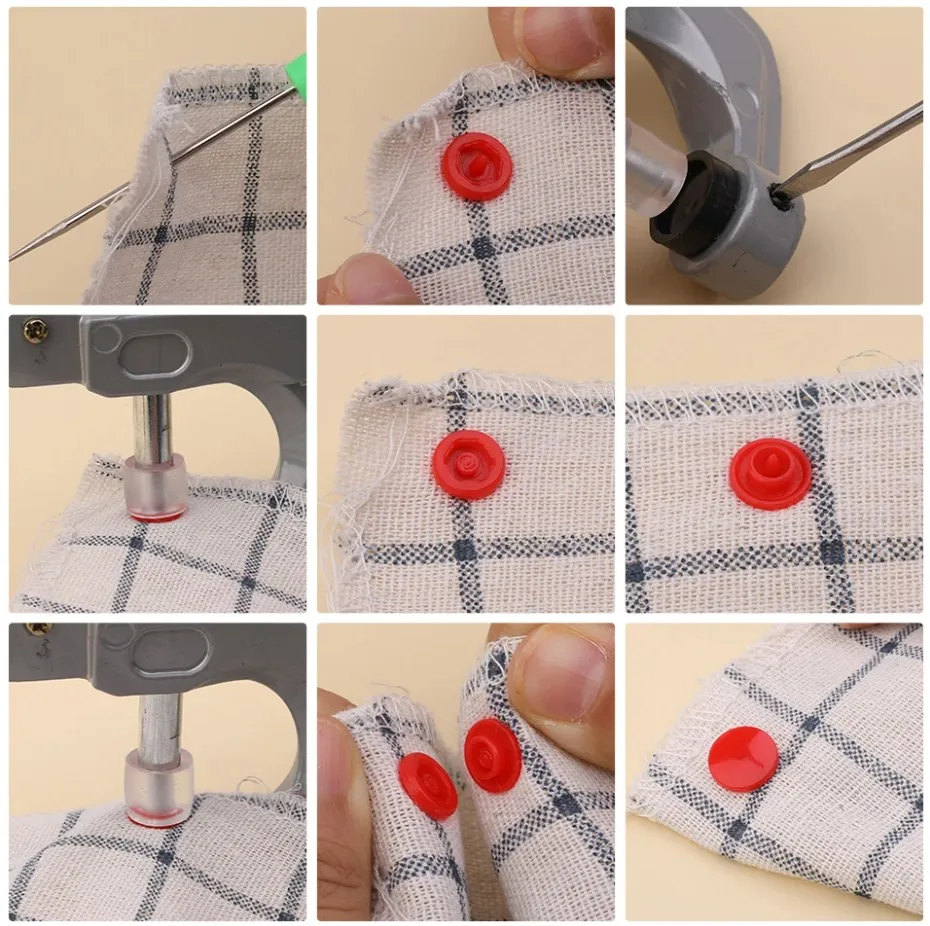 Juegos T5 broches de resina en forma de U, alicates de sujeción, Kit de botones y broches, botones de tela, herramienta de costura y manualidades DIY. 80/150/240/360 - Imagen 33