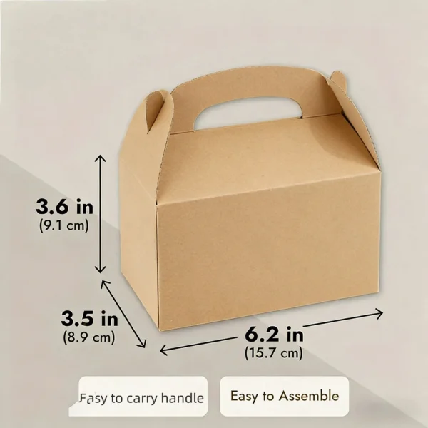 Cajas de cartón tipo lunch, tamaño Grandes con Asas, Cajas de Papel Reciclables