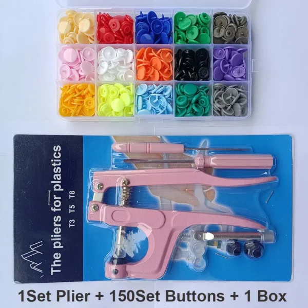 Juegos T5 broches de resina en forma de U, alicates de sujeción, Kit de botones y broches, botones de tela, herramienta de costura y manualidades DIY. 80/150/240/360