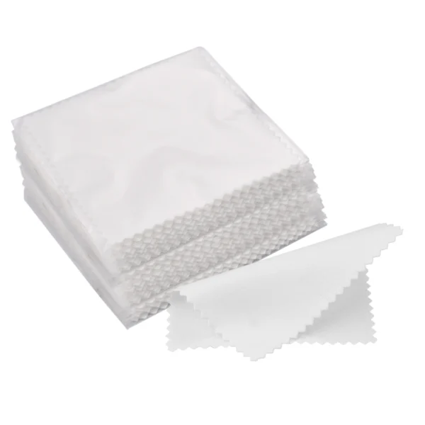 Paño de pulido empaquetado individualmente, toallita suave de tela - paño para limpieza de accesorios de joyería, 50 unids/set 8x8cm