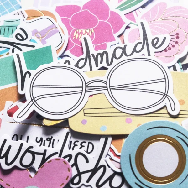 Figuras de papel troquelado, para decoraciones de papelería creativa, creación de tarjetas, decoración de álbum de scrapbooking o recortes, adornos artesanales para tus diseños creativos