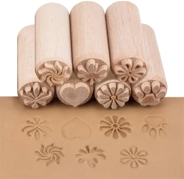 9 patrones de sellos de madera DIY, juego de sellos de arcilla de madera, herramienta casera, 1 ud.