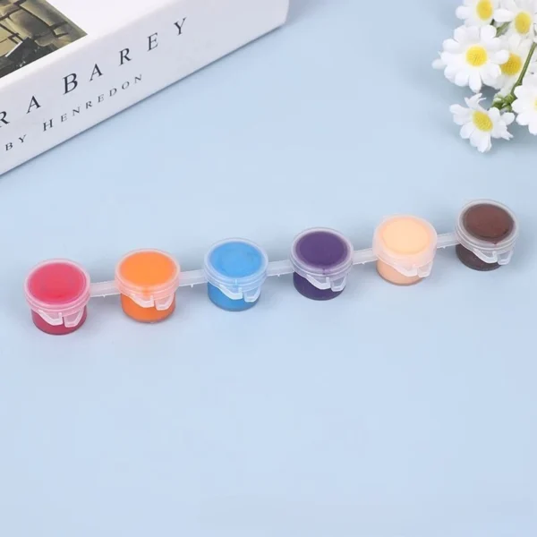 Juego de pigmentos acrílicos de 6 colores de 2 ml: pintura lavable no es tóxica
